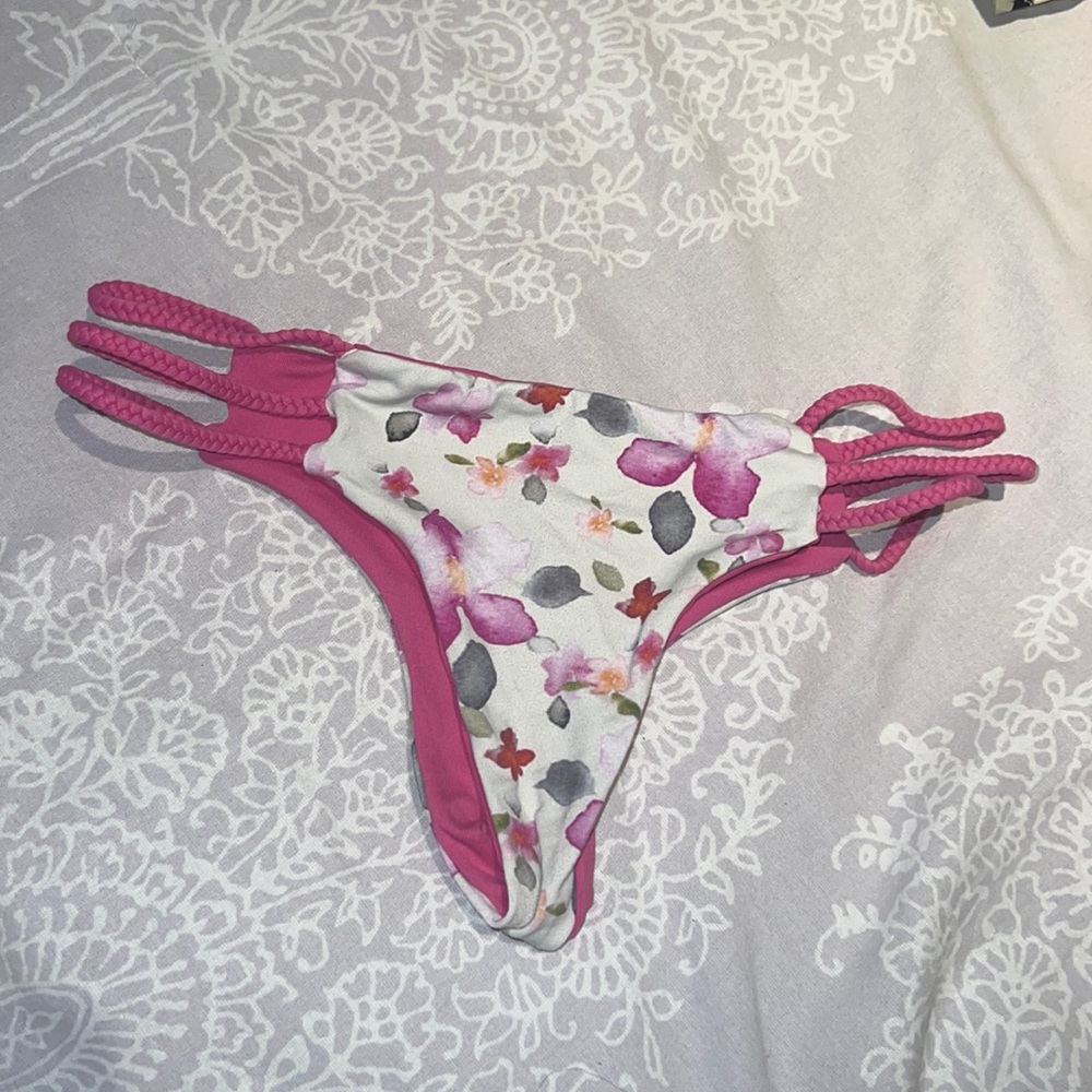 San Lorenzo Pink & Flower Print Reversible Bottoms